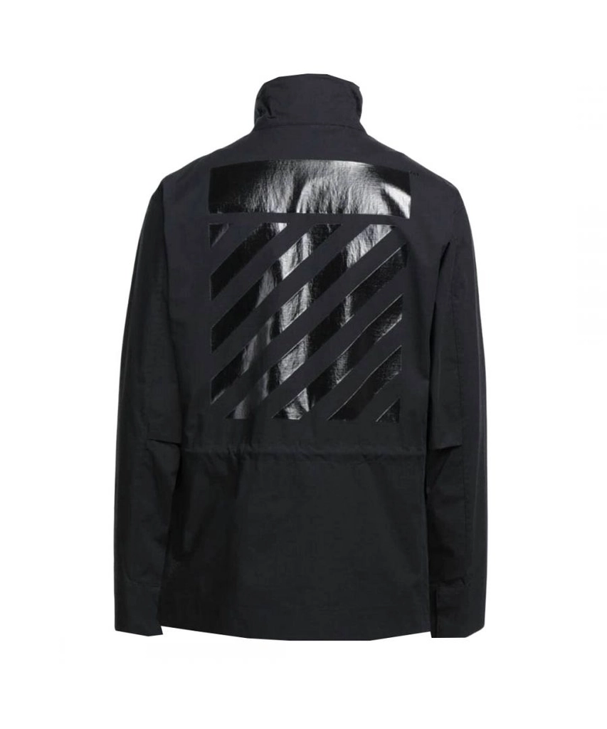 Off White Mens Diag Tab Black Field Jacket - Size Large